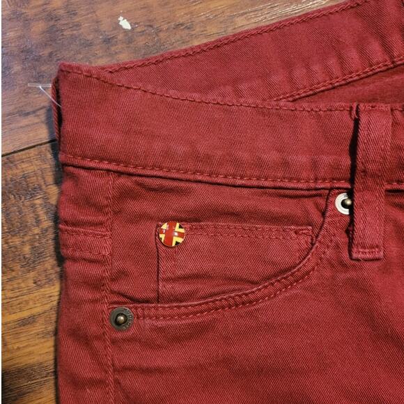 Hudson Womens Nico Mid Rise Super Skinny Jeans Sz 27 Red Premium USA Denim - Picture 7 of 8